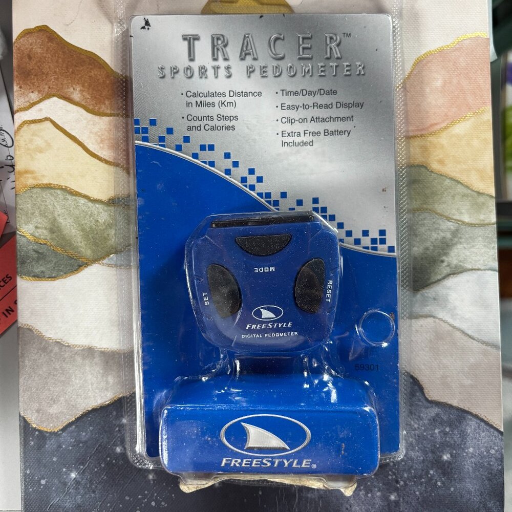 Vintage Tracer Freestyle Sports Pedometer New in Package Clip On